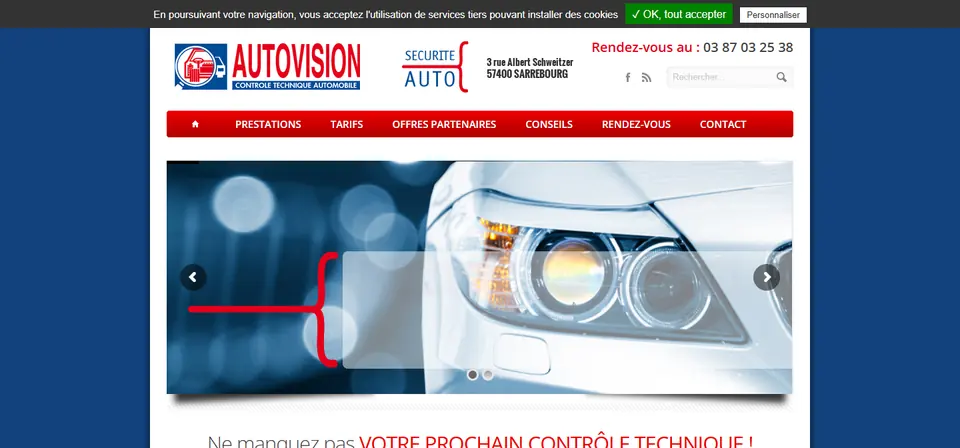 Capture du site Autovision Sarrebourg
