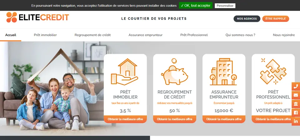 Capture du site Elite Credit