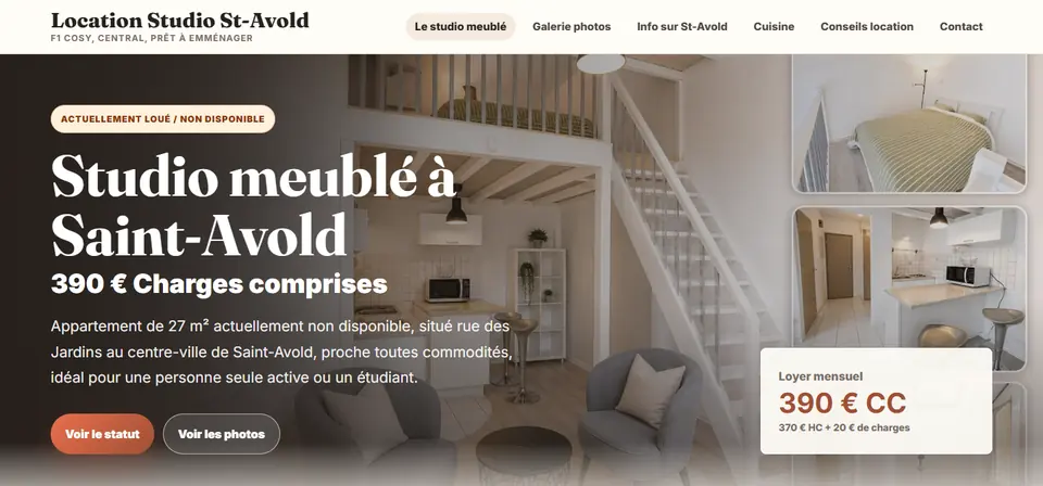 Capture du site Location Studio Saint-Avold